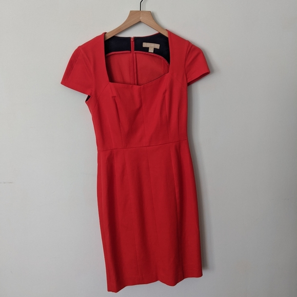 BR red stretch sheath dress - Picture 6 of 8